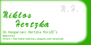 miklos hertzka business card